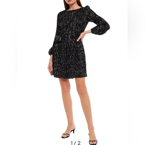 Maje Rocketa Plisse-Crepe Mini Dress - Picture 2 of 12